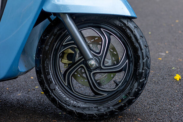 TVS iQube Electric Front Wheel View
